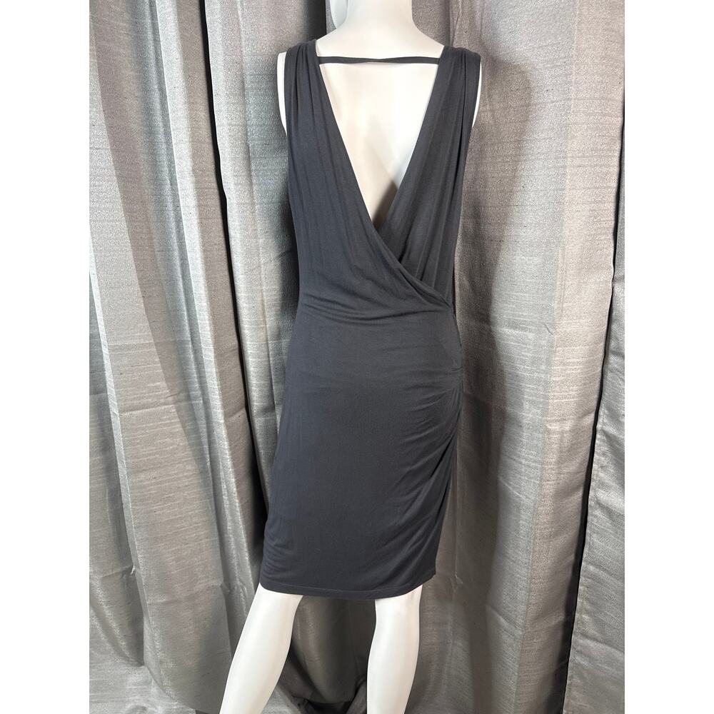 Saks RED Grey Cotton Jersey Cocktail Dress Sz S-M - Picture 4 of 5